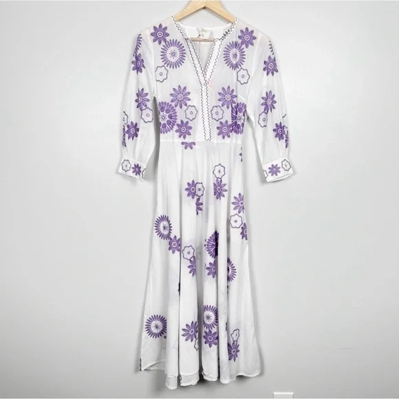NIMO WITH LOVE White and Purple Azurite Dress NEW - Picture 8 of 12